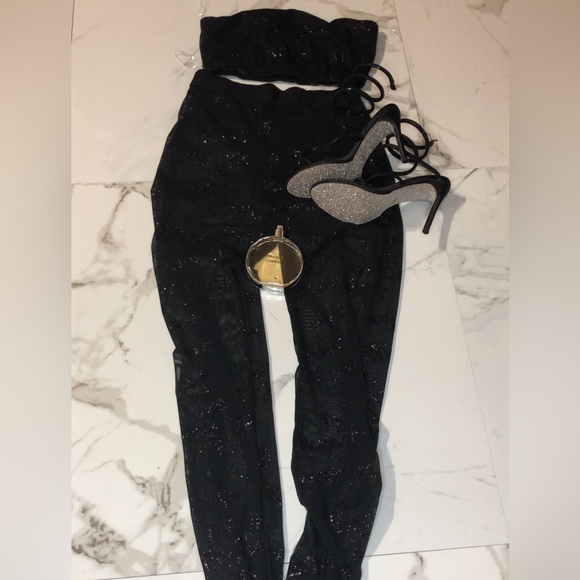 Two piece black mesh legging set - Picture 7 of 7